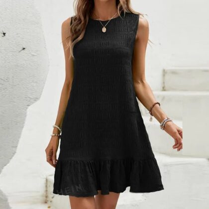Vestido Milena - Minivestido sin mangas con volantes en el dobladillo