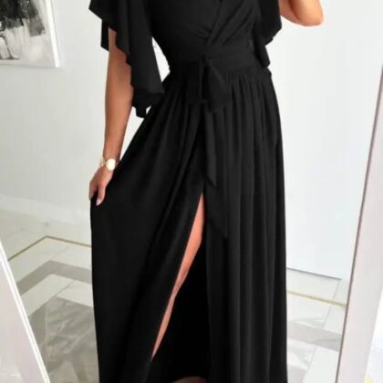 Vestido Eliza - Maxi vestido con escote pico profundo y corte línea A